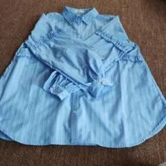 earth music&ecology ストライプ長袖シャツ フリルのサムネイル