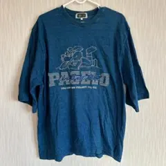 PAGELO キャラクター刺繍Tシャツ L ブルー 半袖 ゆったりのサムネイル