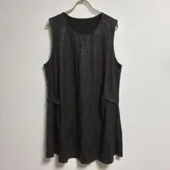 ✨良品✨ ファーストクラス ノースリーブチュニック 丸首 肉厚 黒 グレー
