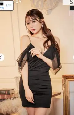 dazzy ブラックオフショルダードレス m