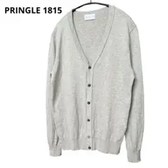 PRINGLE 1815 プリングル コットンＶネックカーディガンライトグレーのサムネイル