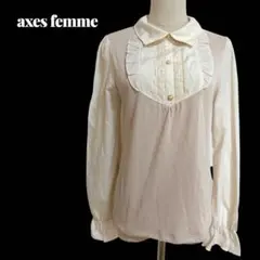 【axes femme】レース切替 シフォン ブラウス カットソー バレエコア