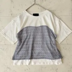 ミコアメリ レイヤードTシャツ【F】半袖トップス リボン ビスチェ 綿コットンのサムネイル