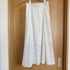 レディース フレアスカート ロングスカート ドット柄 スカート Mサイズ