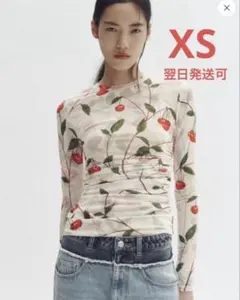 H&M ステラマッカートニーコラボ ドレープサテントップス Lサイズ