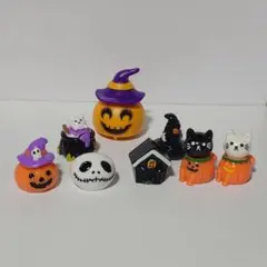 ハロウィン小さくて可愛いマスコット置物ねこたち