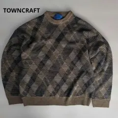 TOWNCRAFT 青タグ　ダイヤモンドパターン アクリルニット Lのサムネイル