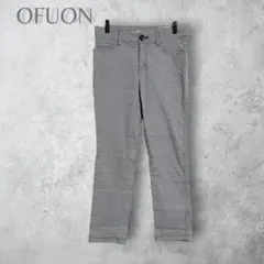 【OFUON オフオン】　ギンガムチェック　テーパードパンツ　ウエストゴム　通年