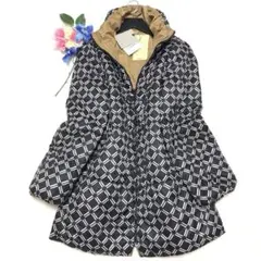 未使用タグ付　マレーラ　ダウンコート　リバーシブル　総柄　紺　ベージュ✨