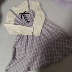 JENNI パープルチェック ワンピース