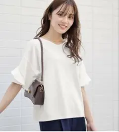アロッタ Alotta フリル袖Tシャツブラウス　（オフホワイト）のサムネイル