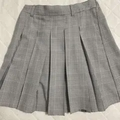グレー チェック柄 プリーツスカート