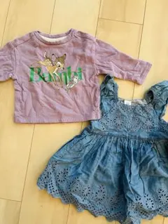 GAP2点セット　バンビ 長袖とデニムのワンピース　12-18ヶ月