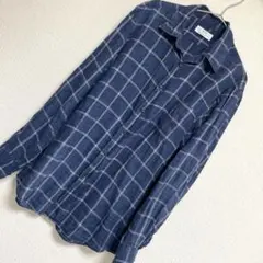 UNIQLO プレミアムリネンシャツ　長袖トップス　春夏　Ｓ　チェック柄