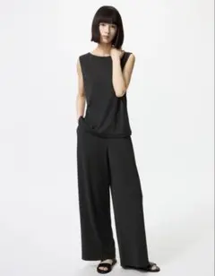 クレープジャージーストレートパンツ