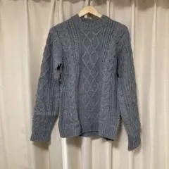 【最終】グレー ケーブルニットセーター Sのサムネイル
