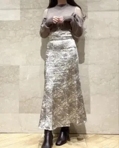 美品　スナイデル　花柄フレアロングスカート