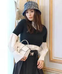 snidel シャツレイヤードショートニット