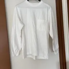 メンズ 長袖 ポケットTシャツ ホワイトのサムネイル