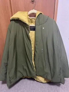 AS KNOW AS リバーシブルダウンジャケット オリーブグリーン/イエロー