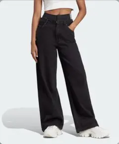 adidas Ksenia Schnaider ブラックデニムパンツ