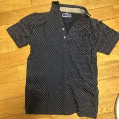 Navy ポロシャツ ドット柄 ネイビー Lサイズのサムネイル