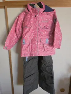 子ども用スキーウェアセット（ピンク・グレー）