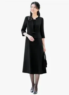 新品　ELENA エレナ ブラックフォーマル ワンピース 2ピース風 礼服