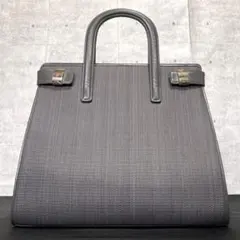 未使用級】COMTESSE ホースヘア×レザー 黒 シルバー金具 ハンドバッグ