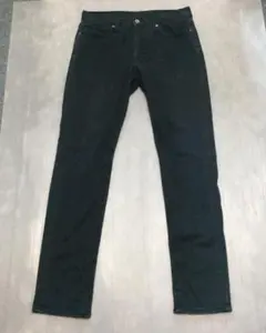 GU ブラック ストレートストレッチデニム 30 M