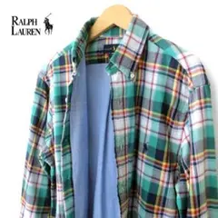 美品！ラルフローレン ダブルフェイス フランネルシャツ　マドラスチェック