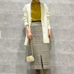 NOLLEY'S ノーリーズ ツイードチェックミディスカート 36