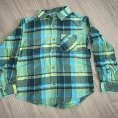 子供用ネルシャツユニクロUNIQLO 130cm グリーンチェック　美品可愛い！