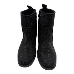 ZARA 19cm スパンコール装飾 ブラック サイドゴアブーツ