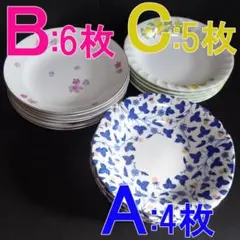 昭和レトロ皿　15枚セット　和食器　盛り皿　パスタ皿　花柄　中古　直径約23cm