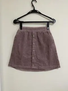ピンク コーデュロイ Aラインミニスカート