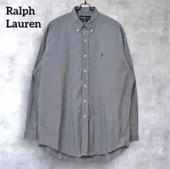 さ*ら様 90s ラルフローレン　ボタンダウン　ギンガムチェックシャツ　ブラック