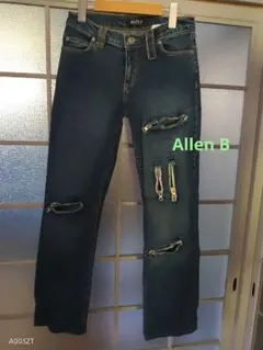 レア★Allen B ストレッチ デニム ファスナー ダメージ アメリカ製のサムネイル
