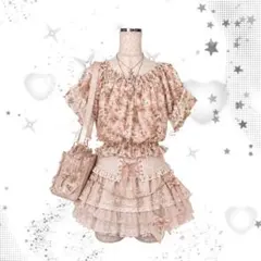 姫ギャル ガーリー 花柄 コケット アクシーズファムY2K レース カットソーのサムネイル