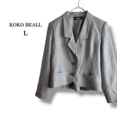 【KOKO BEALL】ショート丈テーラードジャケット　ヴィンテージ　シルク混