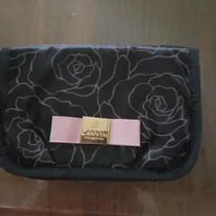 LANVIN COLLECTION ティッシュハンカチポーチ ブラック ローズ柄のサムネイル