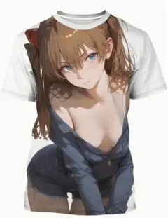 エヴァンゲリオン　アスカ　ホワイト　Tシャツ　メンズ　Ｍサイズ