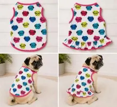 ハンドメイド・ペット服・冷感ニットタンクトップ and裾フFBL