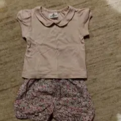 parentsdream 襟付きトップスと花柄パンツ 80