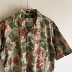 80S USA製　ポロラルフローレン　アロハシャツ　リネン