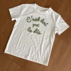 mily bilet ホワイトTシャツ　半袖　立体ロゴ刺繍のサムネイル