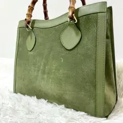 希少カラー　グッチ　ハンドバッグ　ダイアナ　バンブー　グリーン　GUCCI