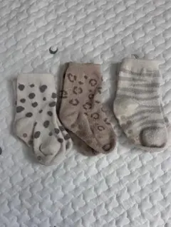 ベビー靴下 3足セット ベージュ系