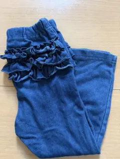 プティマイン　裏起毛バックフリルレギンス　デニムカラー　90サイズ