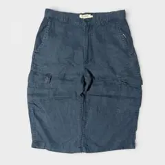 90s J.CREW リネン カーゴショーツ ネイビー 32/34のサムネイル
